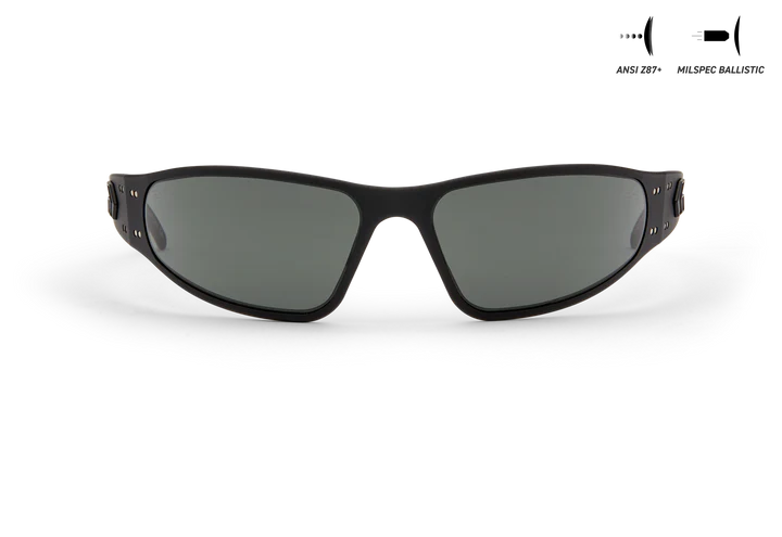 WRAPTOR - BLACK - MATTE BLACK LOGO - MILSPEC BALLISTIC SMOKE W/ ANTI-FOG, ANSI Z87.1