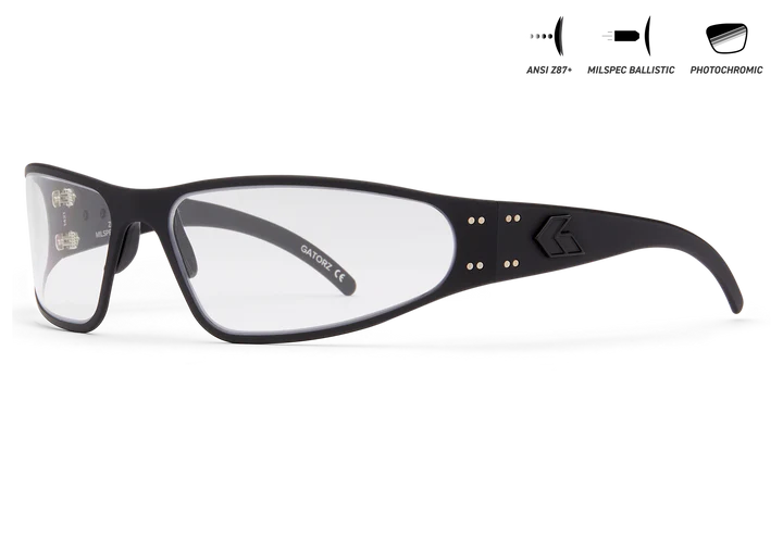 WRAPTOR - BLACK - MATTE BLACK LOGO - MILSPEC BALLISTIC INFERNO PHOTOCHROMIC W/ ANTI-FOG, ANSI Z87.1