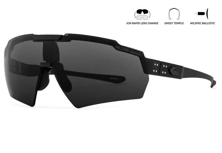 GATORZ BLASTSHIELD BLACK / MILSPEC BALLISTIC SMOKE POLARIZED, ANSI Z87.1