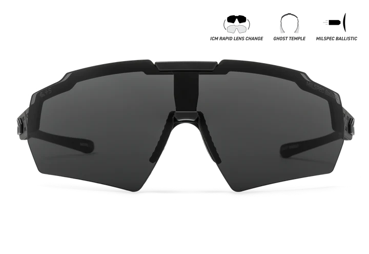 GATORZ BLASTSHIELD BLACK / MILSPEC BALLISTIC SMOKE POLARIZED, ANSI Z87.1