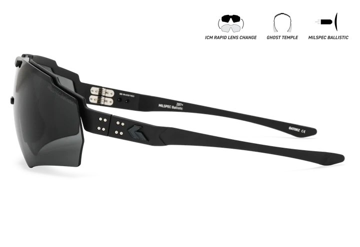GATORZ BLASTSHIELD BLACK / MILSPEC BALLISTIC SMOKE POLARIZED, ANSI Z87.1
