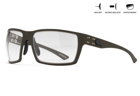 MILSPEC BALLISTIC Z87.1 MARAUDER - OD GREEN / BLACK LOGO - PHOTOCHROMIC / ANTI-FOG