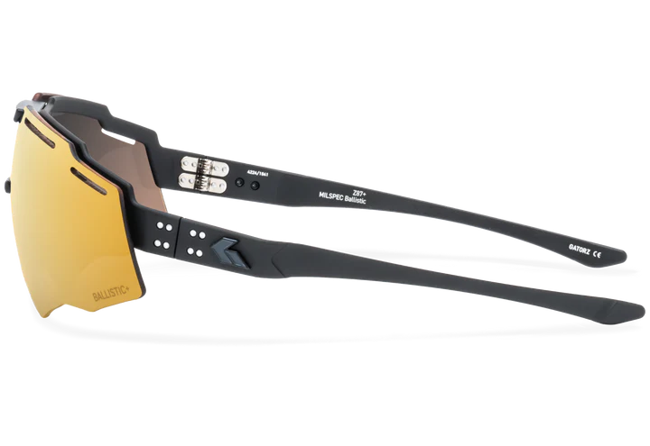 MILSPEC BLASTSHIELD B2 - BLACK / ANSI Z87+ ROSE W/ GOLD MIRROR