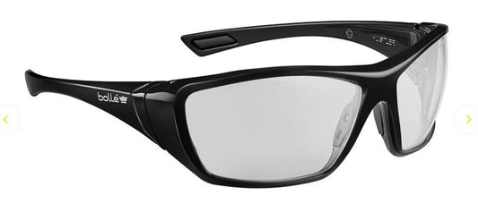 BOLLE HUSTLER SAFETY SPECTACLES PC CLEAR PLATINUM LITE ASAF NYLON GO GREEN - PACK OF 10