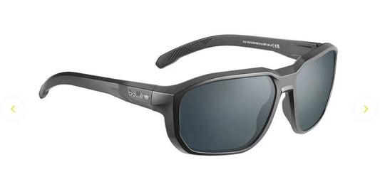 BOLLE KNOX SUNGLASSES BLACK BIO-BASED PA FRAME SMOKE PC LENS PLATINUM COATING