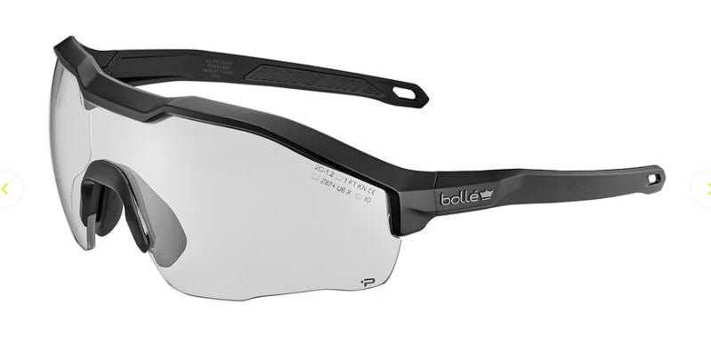 BOLLE MY6 BSSI - EYESHIELDS - CLEAR PC LENS - PLATINUM ASAF - BLACK PC/NYLON FRAME