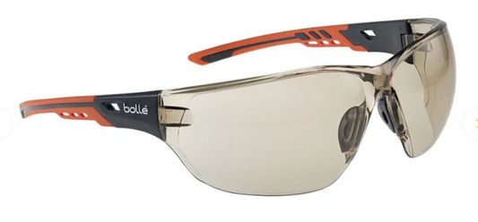 BOLLE NESS+ SAFETY SPECTACLES PC COPPER BROWN PLATINUM PC TPR RIMLESS - PACK OF 10
