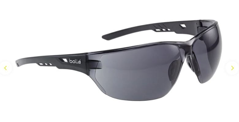 BOLLE NESS SAFETY SPECTACLES PC SMOKE ASAF PC RIMLESS - PACK OF 10