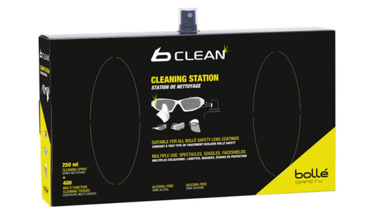 BOLLE B410 - DISPENSER WITH SPRAY AND DRY TISSUES - PACK OF 5
