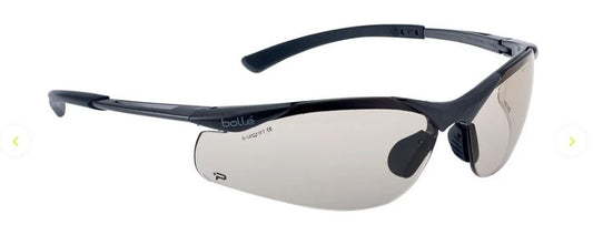 BOLLE CONTOUR SAFETY SPECTACLES PC COPPER BROWN PLATINUM NYLON RUBBER HALF FRAME - PACK OF 10