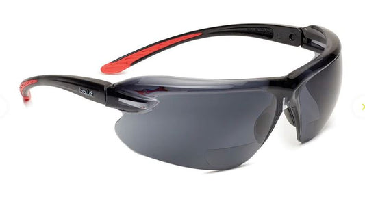 BOLLE IRI-S SAFETY SPECTACLES PC SMOKE ASAF PC TPR RIMLESS READERS +1.5 - PACK OF 10