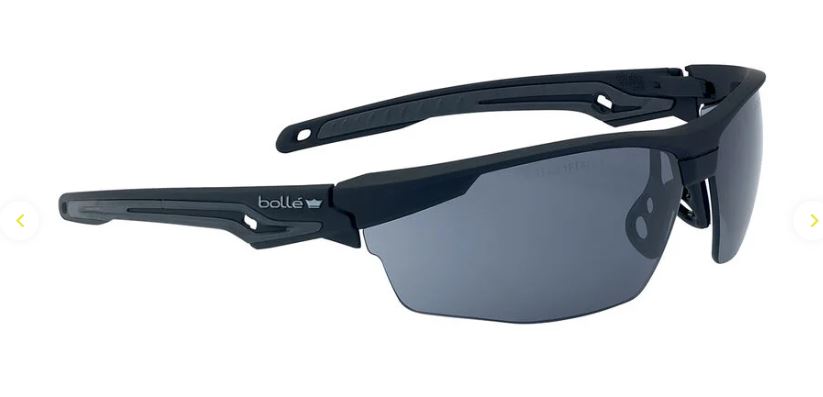 BOLLE TRYON SPECTACLES SMOKE PC LENS PLATINUM COATING BLACK FRAME BSSI BOX