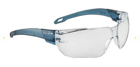 BOLLE SWIFT SAFETY SPECTACLES PC CLEAR PLATINUM LITE ASAF BLUE PC TEMPLES GO GREEN - PACK OF 10