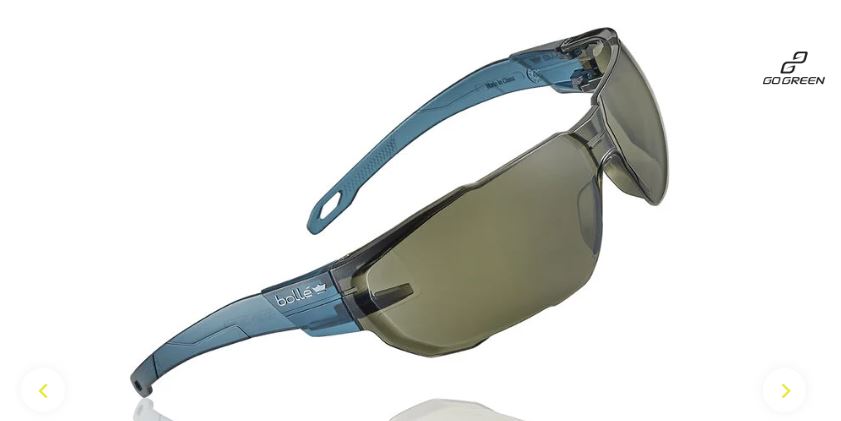 BOLLE SWIFT SAFETY SPECTACLES PC SMOKE PLATINUM LITE ASAF BLUE PC TEMPLES GO GREEN - PACK OF 10