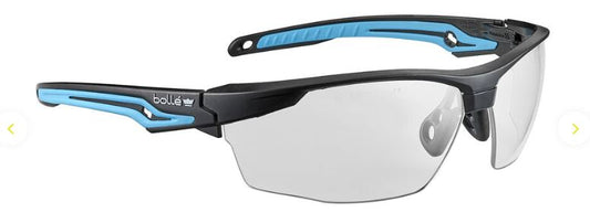 BOLLE TRYON SAFETY SPECTACLES PC CLEAR PLATINUM PC TPR GO GREEN - PACK OF 10