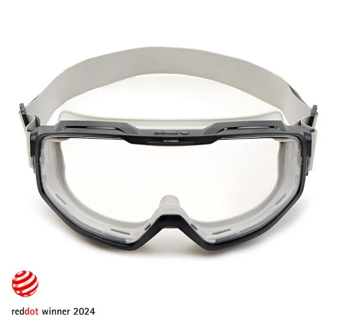 BOLLE UNIVERSAL GOGGLE SAFETY PC CLEAR PLATINUM - PC/TPR TOP BOTTOM SEALED WITH NEOPRENE STRAP - PACK OF 5