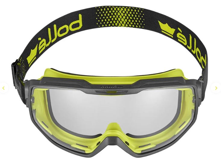 BOLLE UNIVERSAL GOGGLE SAFETY PC CLEAR PLATINUM - PC/TPR TOP BOTTOM INDIRECT VENTED WITH FOAM - PACK OF 5