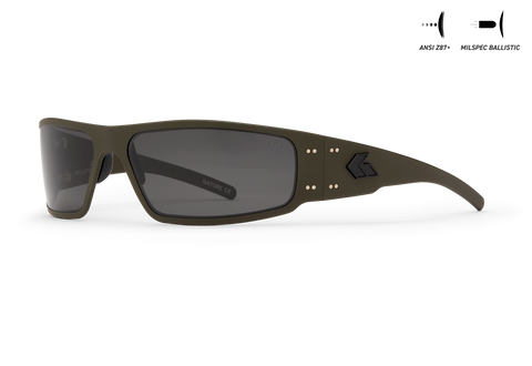 Ballistics / ANSI Z87.1+ MILSPEC Ballistic Smoke w/Anti-Fog / OD Green w/Black Logo
